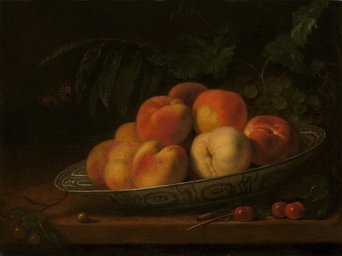 Bowl of peaches, 1689, Abraham van Calraet