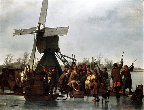 Fishing on the Ice, 1722, Abraham van Calraet