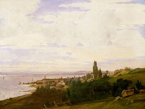 View on the Hudson Near Sing Sing, New York, 1847, Joseph Vollmering