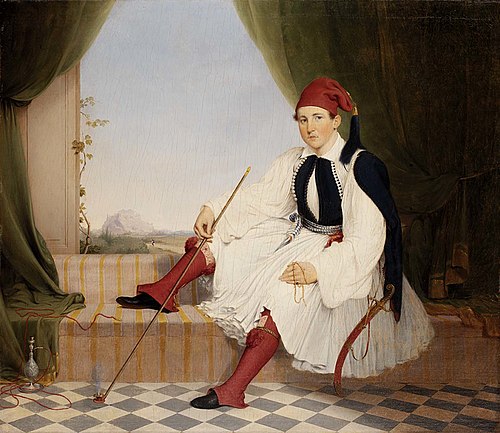 Portrait of John B. Carmac, in Greek Evzone Costume, 1853, Walter Gould