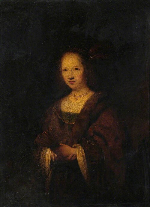 Lady with a Fan (after Rembrandt), 1746, Joshua Reynolds