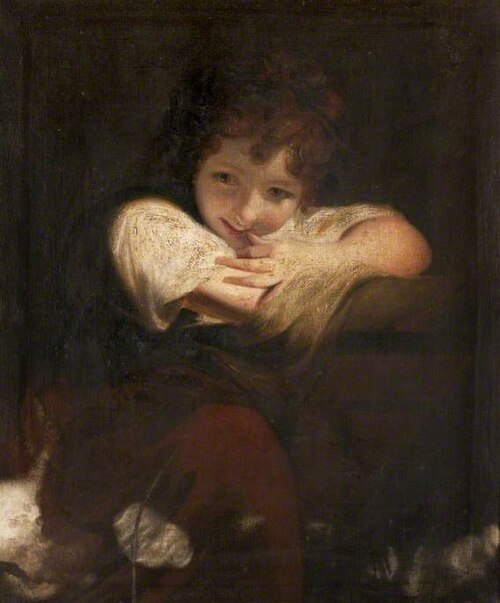 A Girl Leaning on a Pedestal (The Laughing Girl), 1800, Joshua Reynolds