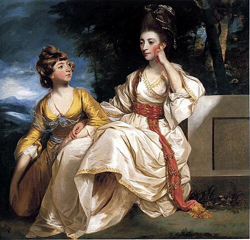 Portrait of Hester Thrale and her daughter Hester, 1777, Joshua Reynolds