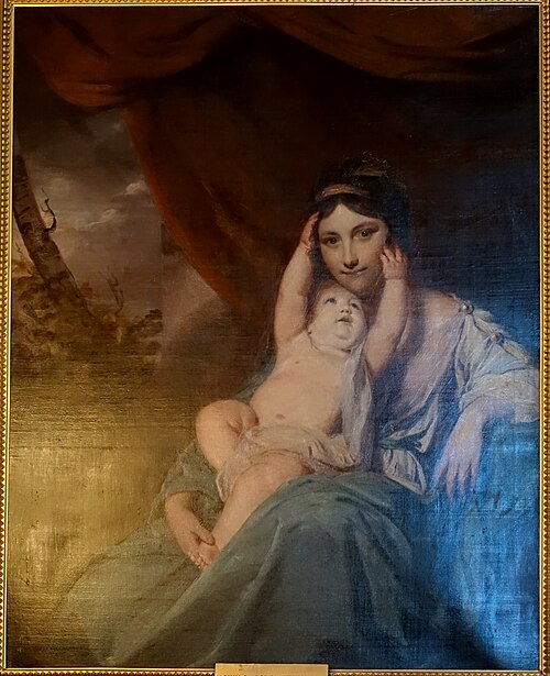 Anne, Lady Harewood with infant daughter Frances, , Joshua Reynolds