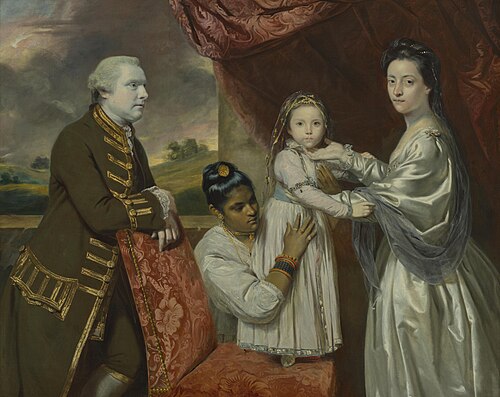 Tysoe Saul Hancock, his wife Philadelphia, their daughter Elizabeth and their Indian maid Clarinda, 1766, Joshua Reynolds