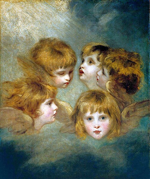 A Child’s Portrait in Different Views: ‘Angel’s Heads’, 1786, Joshua Reynolds