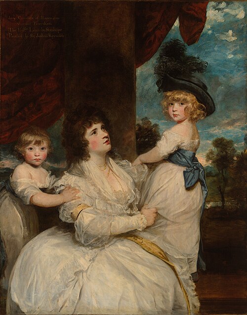 Portrait of Jane, Countess of Harrington, with her Sons, the Viscount Petersham and the Honorable Li, 1786, Joshua Reynolds