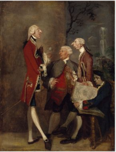 Caricature of Thomas Brudenell, Baron Bruce, the Hon. John Ward, Joseph Leeson, later 2nd Earl of Mi, 1751, Joshua Reynolds