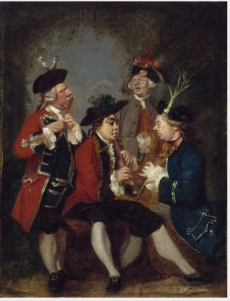 Caricature of Sir Thomas Kennedy, James Caulfield, Viscount Charlemont, the Hon. John Ward and Richa, 1751, Joshua Reynolds
