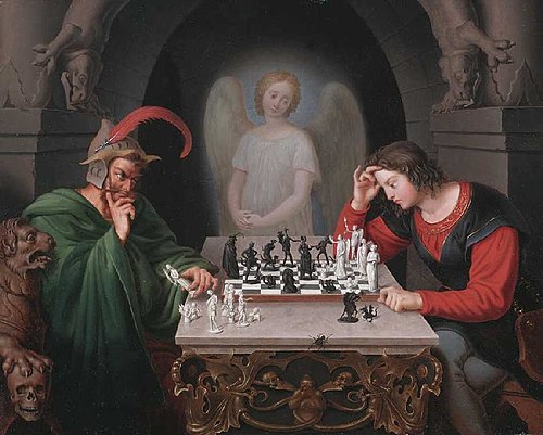 The chess players, 1831, Moritz Retzsch