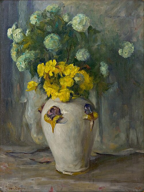 Blumen in Porzellanvase, 1898, George Mosson