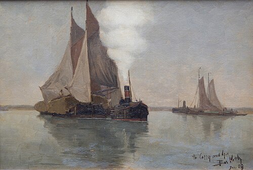 Taking in a ship, 1889, Bastiaan Veth
