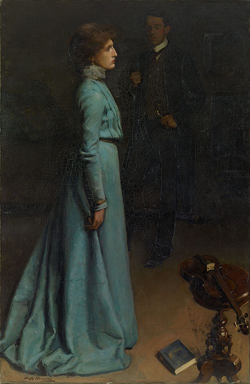 The lady in blue (Mr and Mrs J ..., 1902, Hugh Ramsay