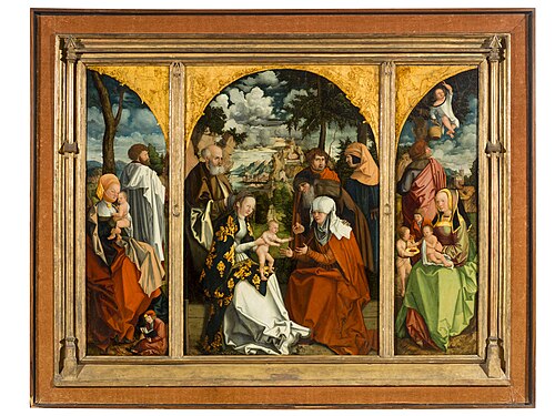 Drieluik "De maagschap van de heilige Anna " op hout, door Hans Döring, 1515, 1515, Hans Döring