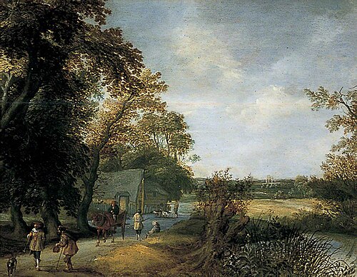 Landscape with Peasants on a Road, , Jan Jacobsz. van der Croos