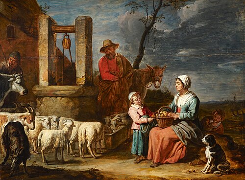 Peasant Family at a Well, 1650, Maître aux béguins