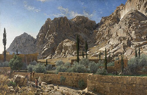 The Saint Catherine Monastery in Sinai, 1890, Adolf Meckel von Hemsbach