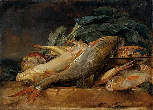 Stillleben mit Fischen, 1870, Josef Neugebauer