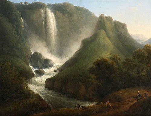 Landscape with a Waterfall, 1804, Lorenz Adolf Schönberger