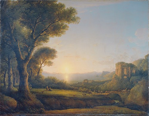 Der Meerbusen von Baiae bei Sonnenuntergang, 1804, Lorenz Adolf Schönberger