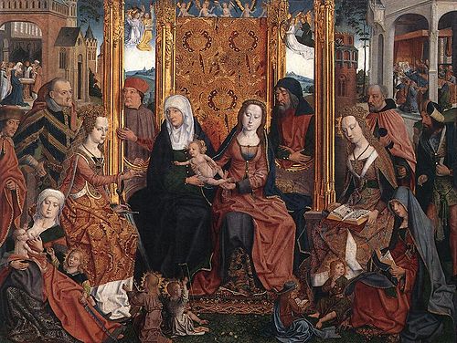 Sippenaltar, Mitteltafel: Die Sippe der Heiligen Jungfrau, 1507, Maître de la Sainte Parenté le Jeune