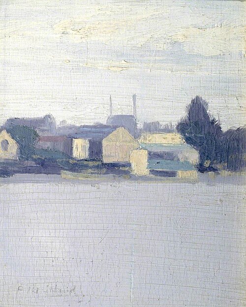 Battersea Boat Houses, 1888, Paul Fordyce Maitland