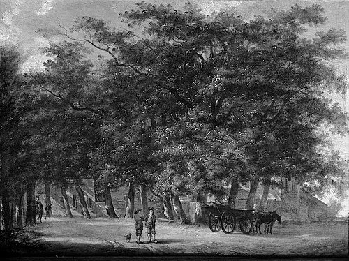 Route de campagne avec des arbres, 1789, Egbert van Drielst