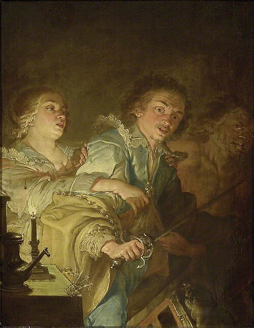A young Man with a Sword restrained by a young Woman: 'Anger', 1642, Jacques de l'Ange