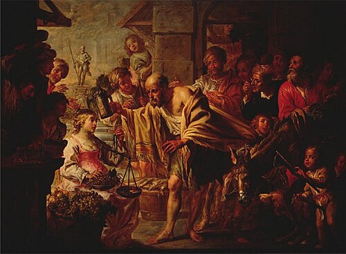 Diogenes in the Market of Athens, 1643, Jacques de l'Ange