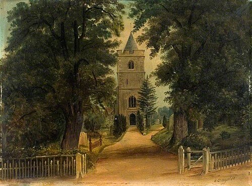 View of Great Amwell Church, , Edwin Roper Loftus Stocqueler