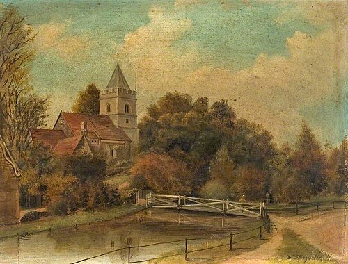 View of Great Amwell Church, , Edwin Roper Loftus Stocqueler