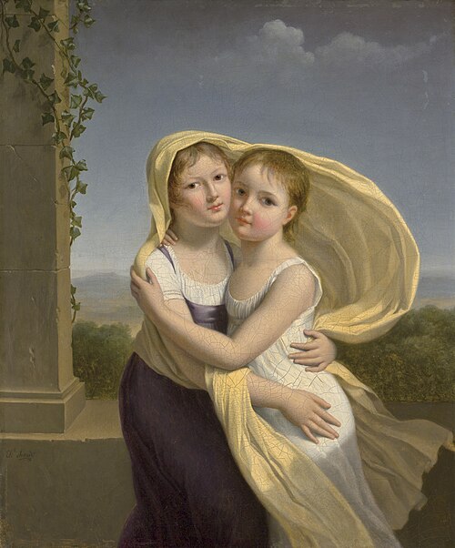 Deux soeurs s'embrassant, 1802, Jeanne-Élisabeth Chaudet