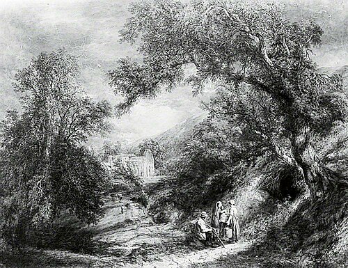 The Road To The Abbey, Bolton, Yorkshire, 1858, Frederick Henry Henshaw