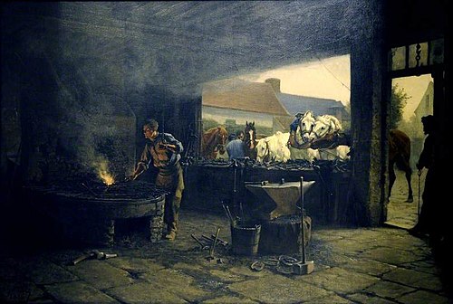 Shoeing Forge, 1886, Charles Edouard Frère