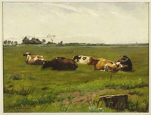 Weide met koeien., 1890, Jan Voerman