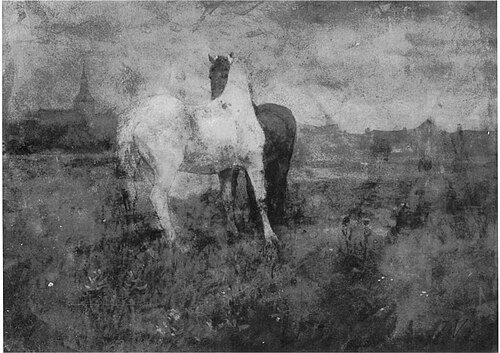 Noppende paarden, 1900, Jan Voerman