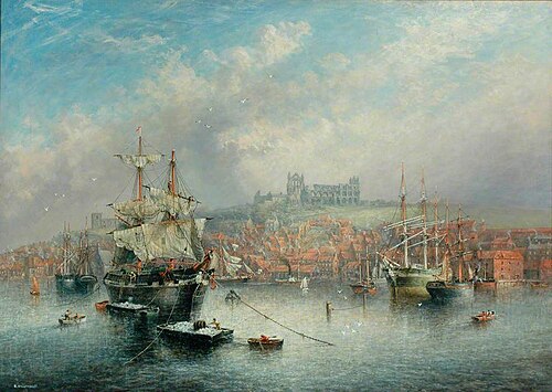 Whitby Harbour, 1860, Richard Weatherill