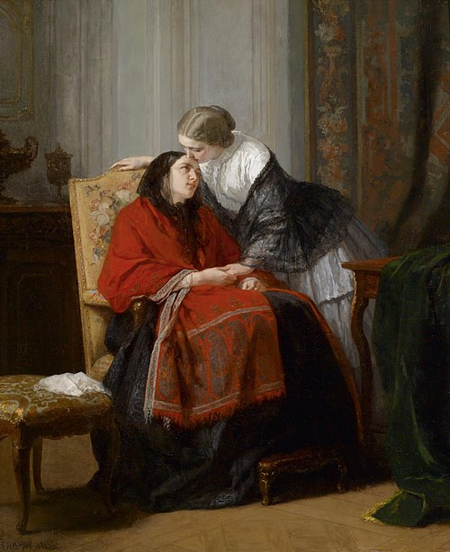 Le baiser, 1858, Jean-Baptiste Jules Trayer