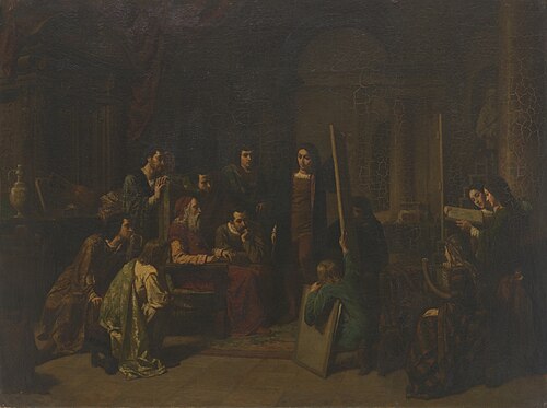 Léonard de Vinci au milieu de ses élèves, 1851, Jean-Baptiste Jules Trayer