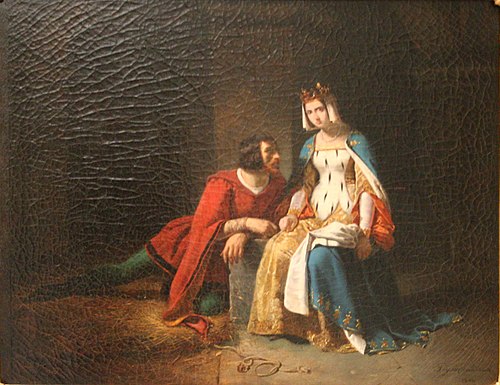 Marguerite de Bourgogne écoutant Buridan, 1844, Frédéric Peyson