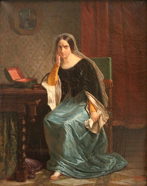 Marguerite de Bourgogne assise, 1844, Frédéric Peyson