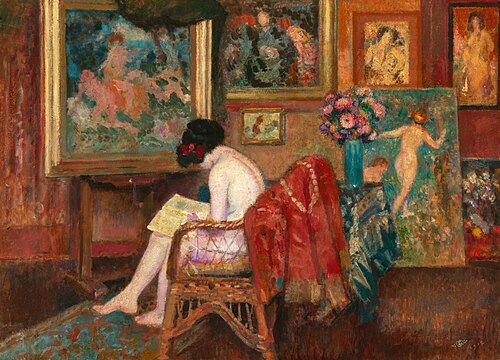 Model reading in the atelier, 1912, Georges Lemmen