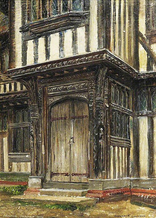 Entrance Porch of Lavenham Guildhall, 1924, Frank Moss Bennett