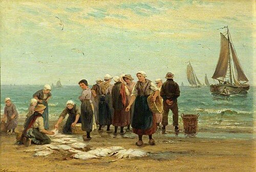 Fisherwomen at Scheveningen, Holland, 1875, Edith Hume