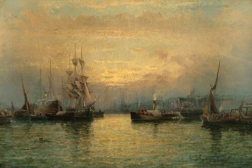 Sunset on the Thames, , William Thornley