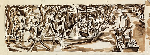 White Fawn (mural study for Forest Park, Illinois Post Office), 1939, Miriam McKinnie