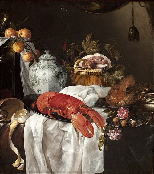 Pronk still life with lobster, 1640, Jasper Geeraards