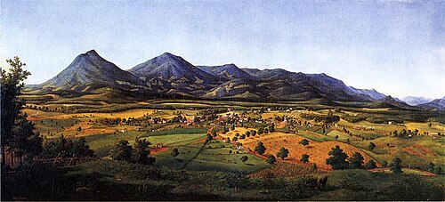 The Peaks of Otter and the Town of Liberty, 1855, Edward Beyer