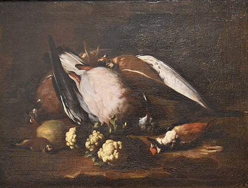 Nature morte : gibier, fruits et légumes, 1700, Joannes Hermans
