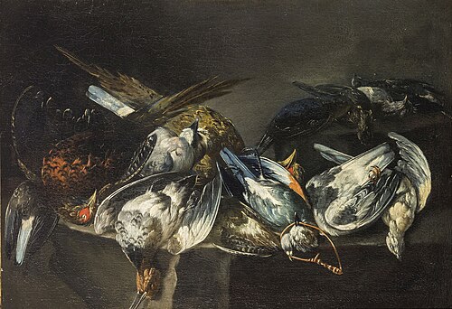 Still life with game fowl, 1650, Joannes Hermans
